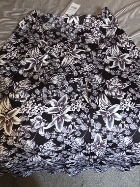 Black and White Floral Patterned Skirt From MACY'S